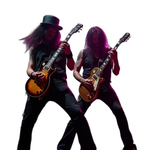 action, shot, guitarists, slashy transparent PNG cut-out
