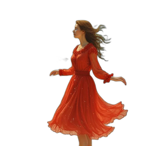 dress, oil painting, photorealistic, 3d render transparent PNG cut-out