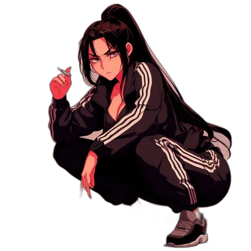 jacket, staff, weapon, anime transparent PNG cut-out