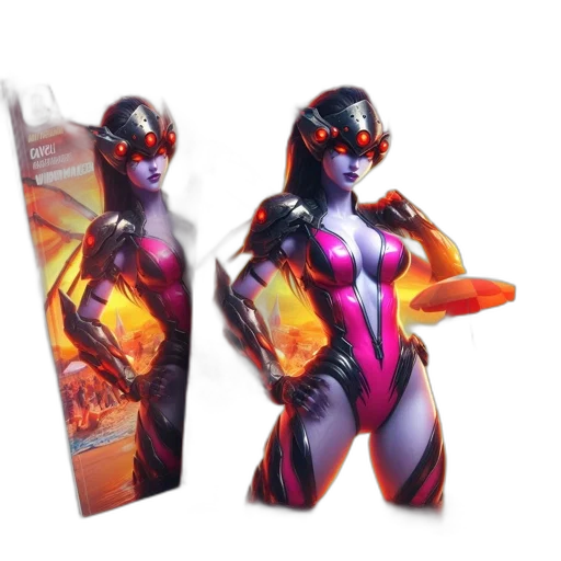 concept art, 3d render, fantasy art, cyberpunk transparent PNG cut-out