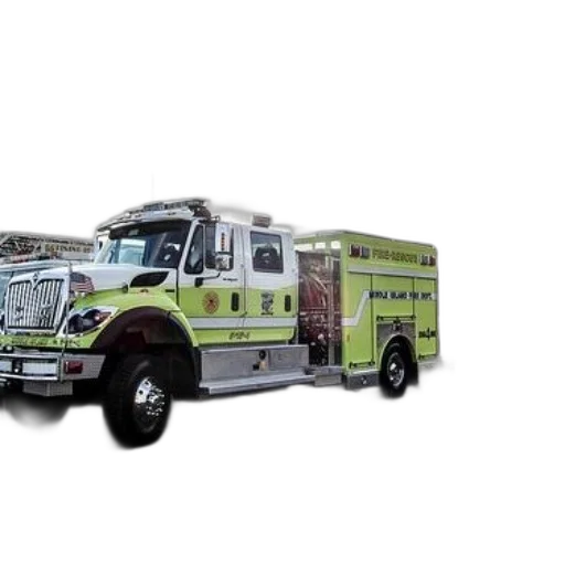 3d render, fire, truck, boat transparent PNG cut-out