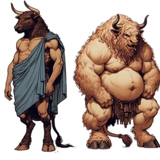 concept art, fantasy art, comic book art, two transparent PNG cut-out