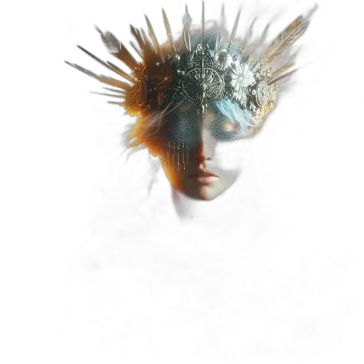 mask, crown, face, creature transparent PNG cut-out