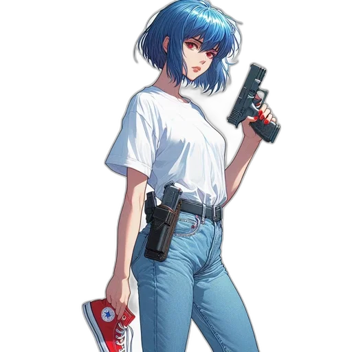 weapon, robot, staff, jacket transparent PNG cut-out