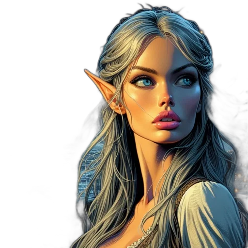 face, fantasy art, concept art, comic book art transparent PNG cut-out