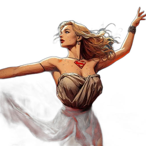 dress, fantasy art, concept art, comic book art transparent PNG cut-out