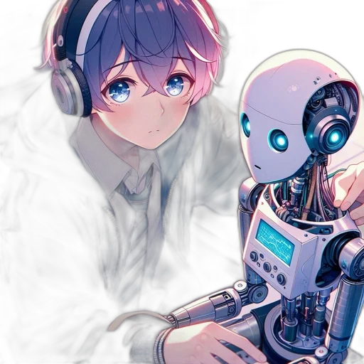 robot, face, creature, weapon transparent PNG cut-out