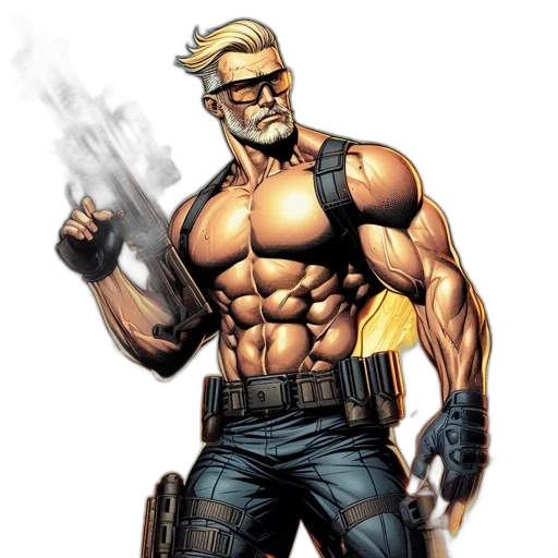 comic book art, concept art, cyberpunk, cartoon transparent PNG cut-out