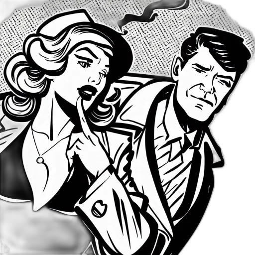 comic book art, cartoon, concept art, two transparent PNG cut-out