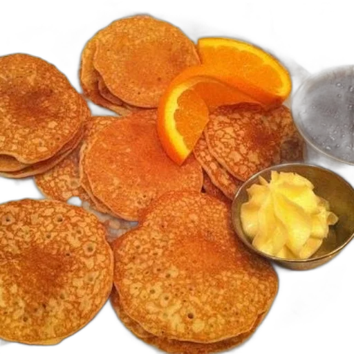 food, photorealistic, plate, pancakes transparent PNG cut-out