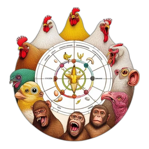 animal, crown, concept art, 3d render transparent PNG cut-out