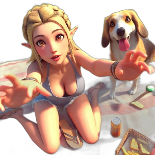concept art, fantasy art, 3d render, anime transparent PNG cut-out