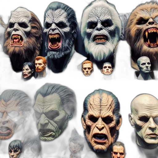 mask, face, concept art, 3d render transparent PNG cut-out