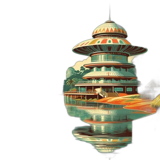 building, hat, concept art, 3d render transparent PNG cut-out
