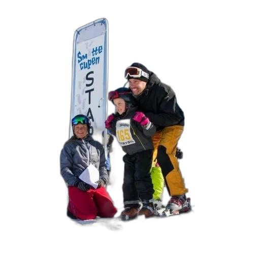 staff, robot, snow, family transparent PNG cut-out