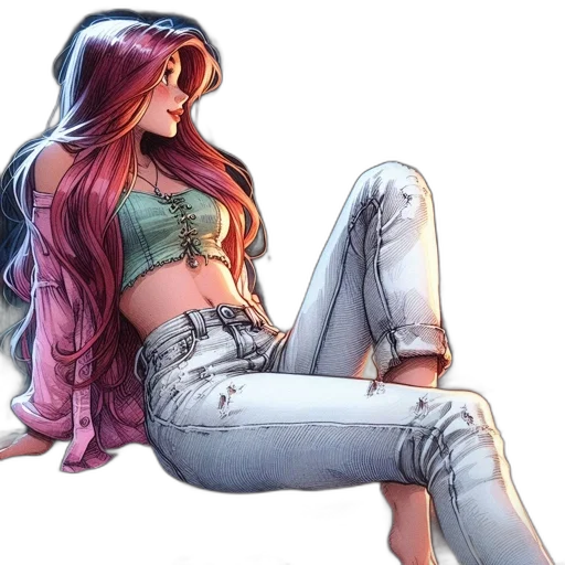 comic book art, concept art, watercolor, cyberpunk transparent PNG cut-out