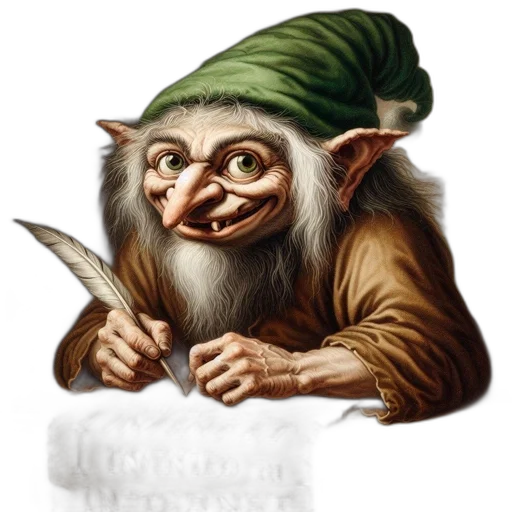 staff, creature, face, hat transparent PNG cut-out