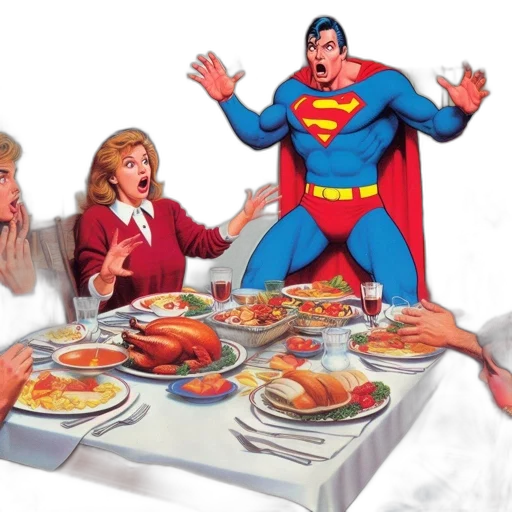 food, comic book art, concept art, superman transparent PNG cut-out