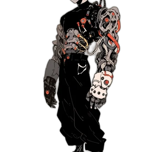 robot, mask, staff, jacket transparent PNG cut-out