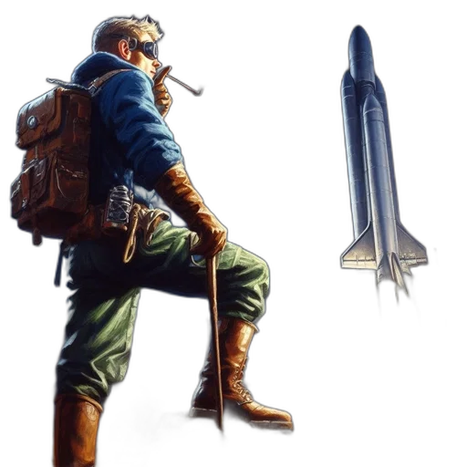 weapon, sword, staff, jacket transparent PNG cut-out