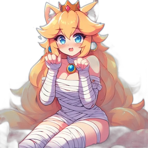 crown, dress, staff, creature transparent PNG cut-out