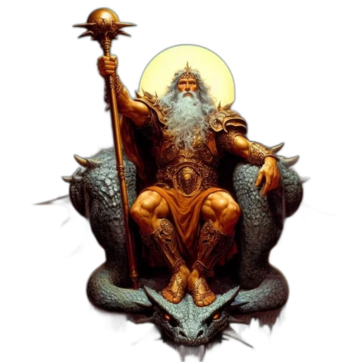 dragon, staff, sword, fantasy art transparent PNG cut-out