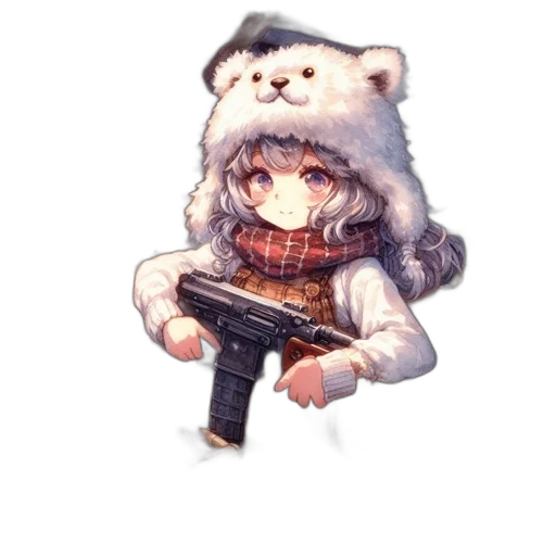 weapon, staff, animal, hat transparent PNG cut-out