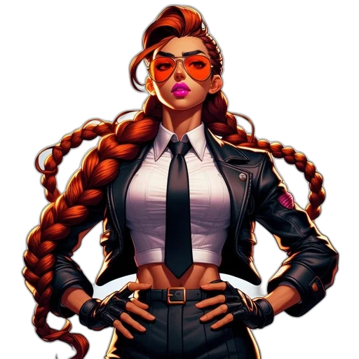 jacket, staff, hair, comic book art transparent PNG cut-out