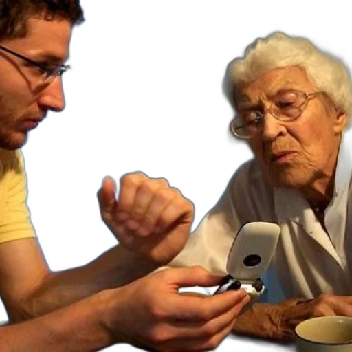 young, man, assists, elderly transparent PNG cut-out