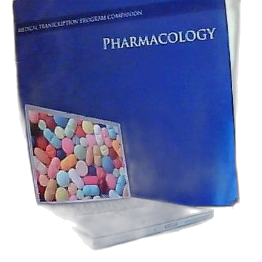 book, titled, pharmacology, being transparent PNG cut-out