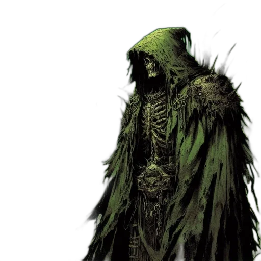 jacket, creature, staff, mask transparent PNG cut-out