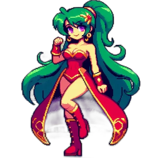 staff, dress, weapon, pixel art transparent PNG cut-out