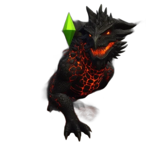 dragon, creature, animal, staff transparent PNG cut-out