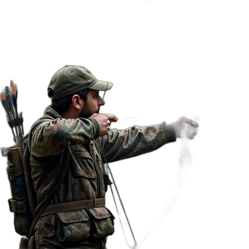 weapon, staff, jacket, man transparent PNG cut-out