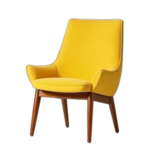 furniture, 3d render, golden, yellow transparent PNG cut-out