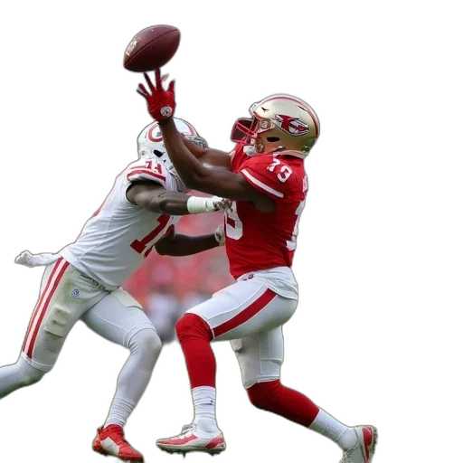 football, player, red, jersey transparent PNG cut-out