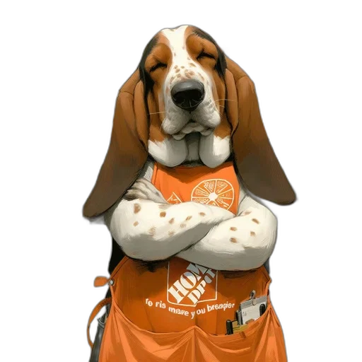 staff, animal, dress, photorealistic transparent PNG cut-out