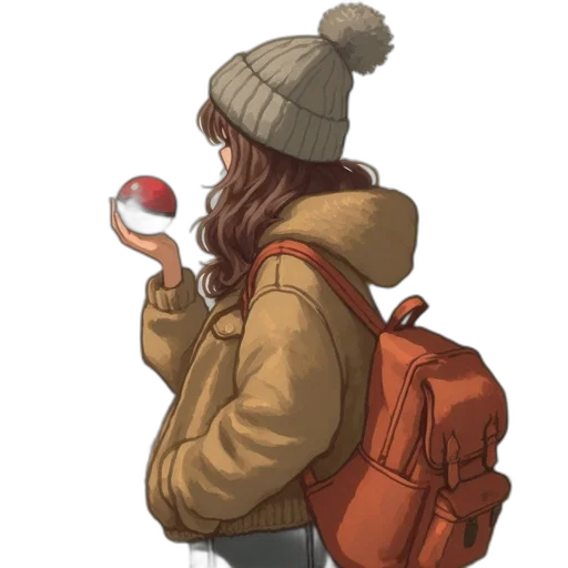 hat, jacket, staff, umbrella transparent PNG cut-out