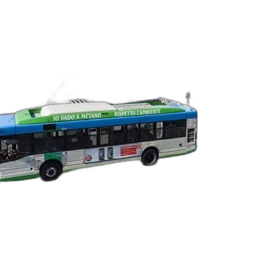 3d render, green, white, bus transparent PNG cut-out