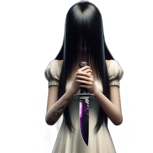 hair, dress, staff, bottle transparent PNG cut-out