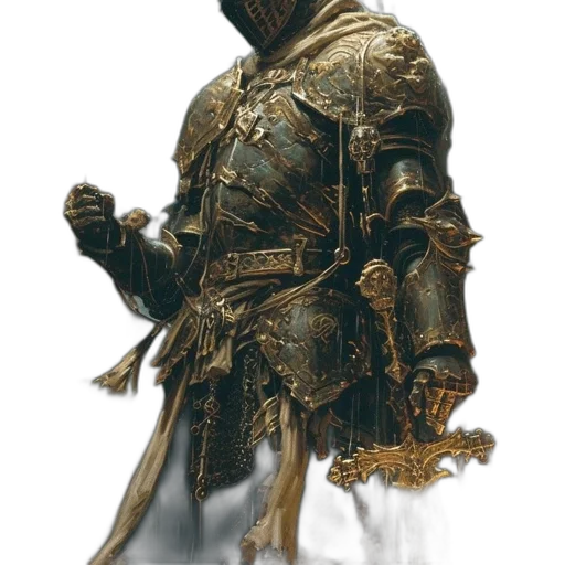 jacket, sword, staff, mask transparent PNG cut-out