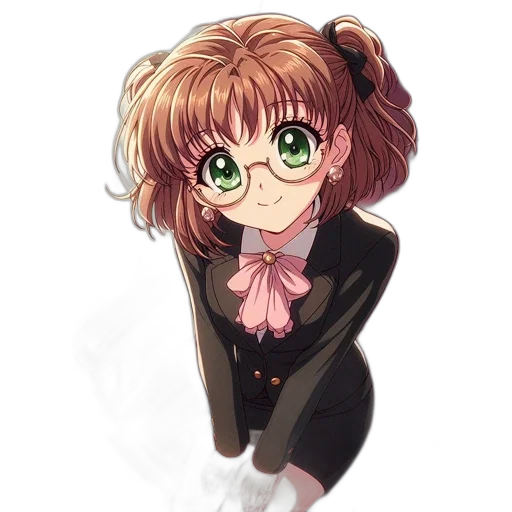 staff, jacket, dress, hair transparent PNG cut-out
