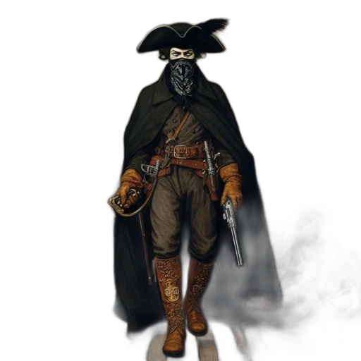 mask, jacket, staff, weapon transparent PNG cut-out