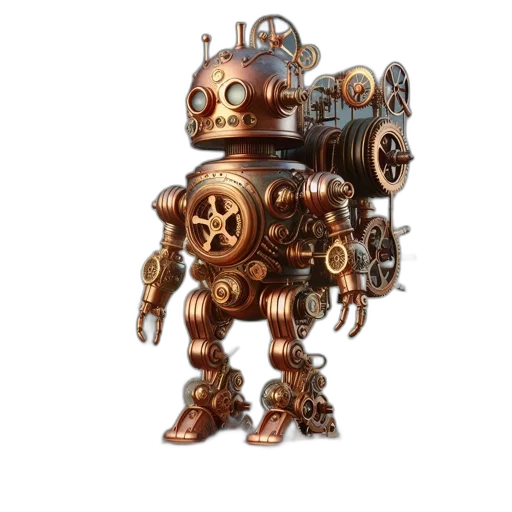 robot, weapon, concept art, 3d render transparent PNG cut-out