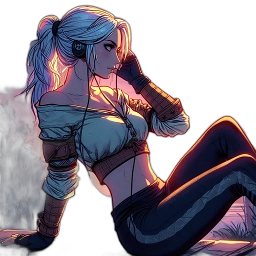 sword, concept art, cyberpunk, comic book art transparent PNG cut-out