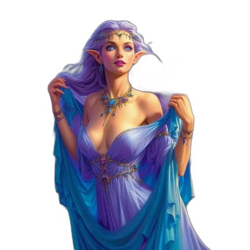 dress, jewelry, fantasy art, concept art transparent PNG cut-out
