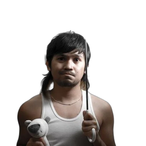 staff, hair, weapon, face transparent PNG cut-out