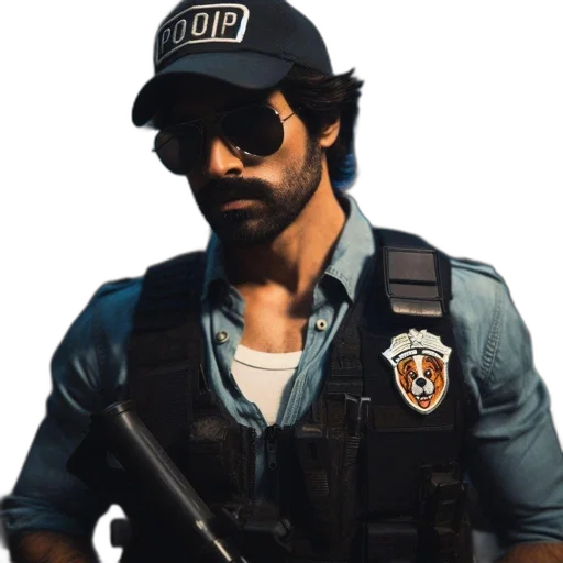 staff, weapon, hat, jacket transparent PNG cut-out