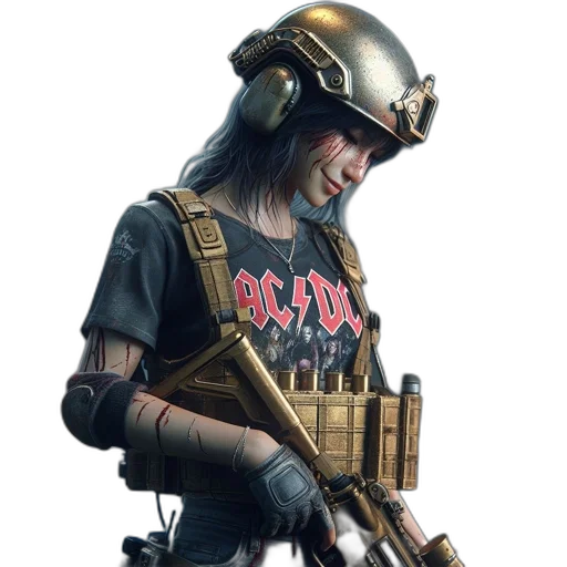 weapon, staff, jacket, robot transparent PNG cut-out