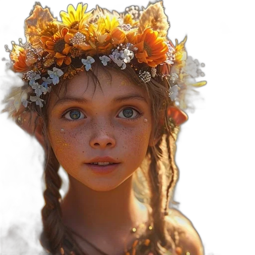 crown, face, hat, flower transparent PNG cut-out